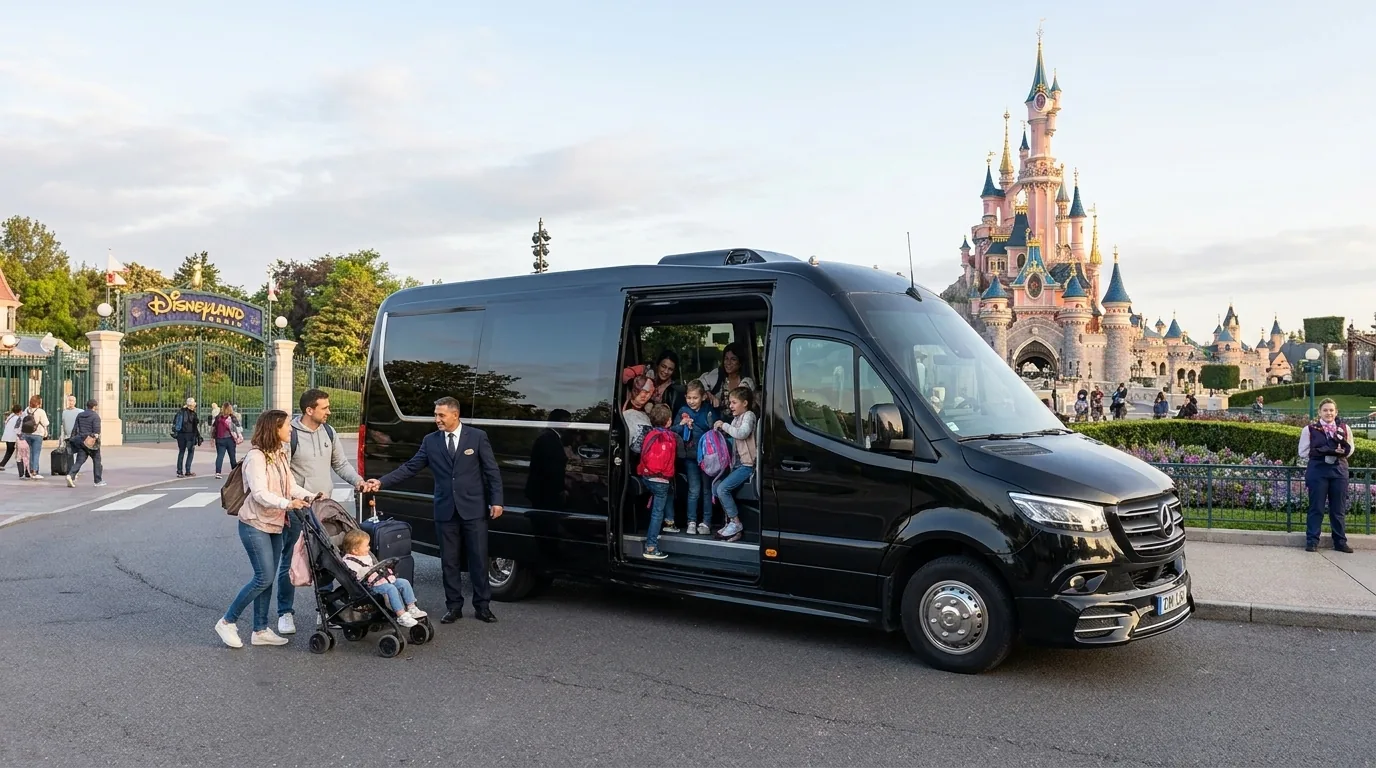 Navette Disneyland Paris avec chauffeur a Paris et Orly — LGD Paris, transport de personnes en autocar et minibus