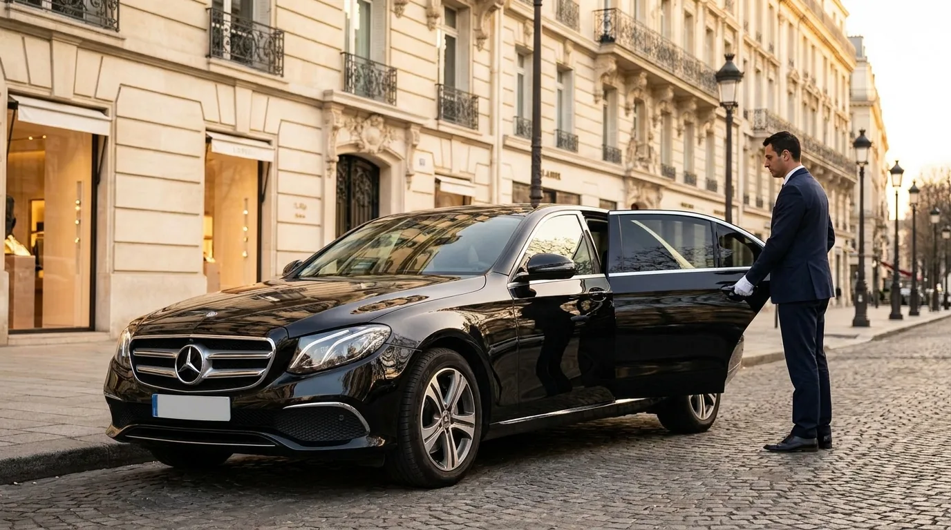 Mercedes Classe E 2 places — location berline avec chauffeur LGD Paris, transport de personnes Ile-de-France