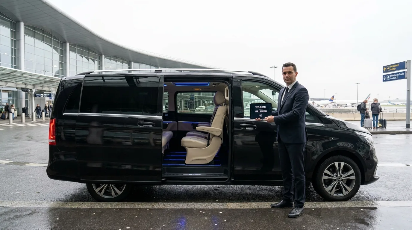 Mercedes Classe V 7 places — location van avec chauffeur LGD Paris, transport de personnes Ile-de-France